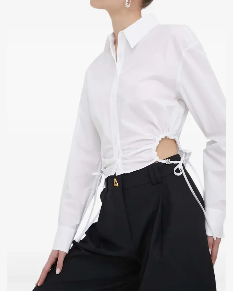 HUGO BOSS Hemd mit Krawattendetail - Weiß Weiß