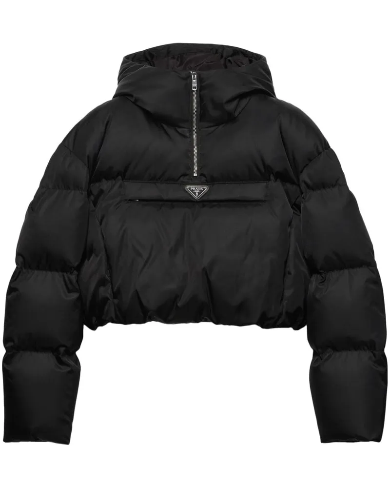 Prada Re-Nylon Cropped-Jacke - Schwarz Schwarz
