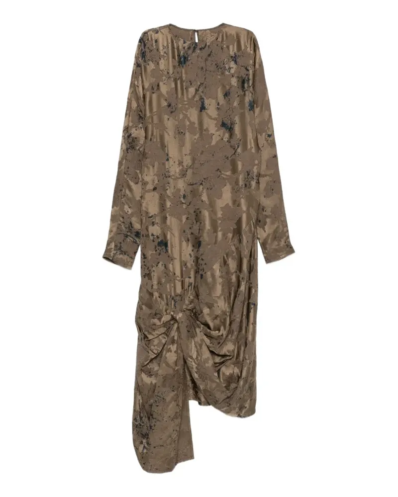 Uma Wang Apque floral-jacquard draped dress - Braun Braun