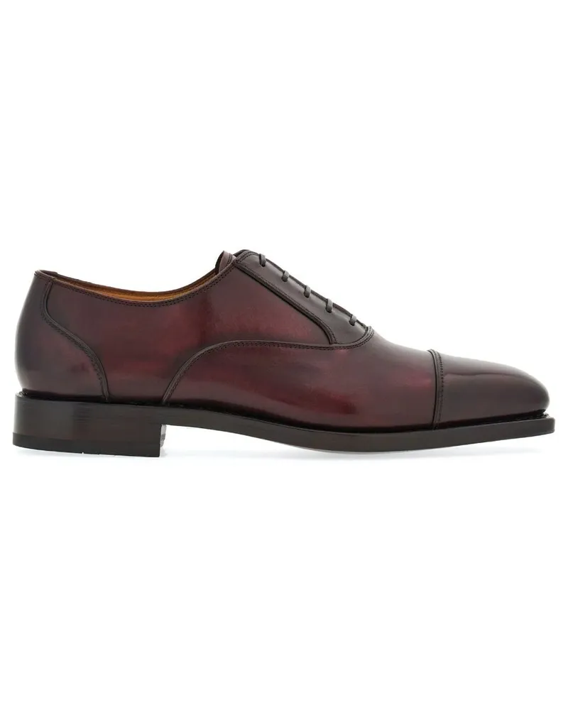 Ferragamo Oxford-Schuhe mit eckiger Kappe Rot