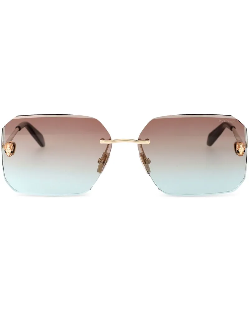 Bulgari Rahmenlose Sonnenbrille mit eckigen Gläsern - Gold Gold