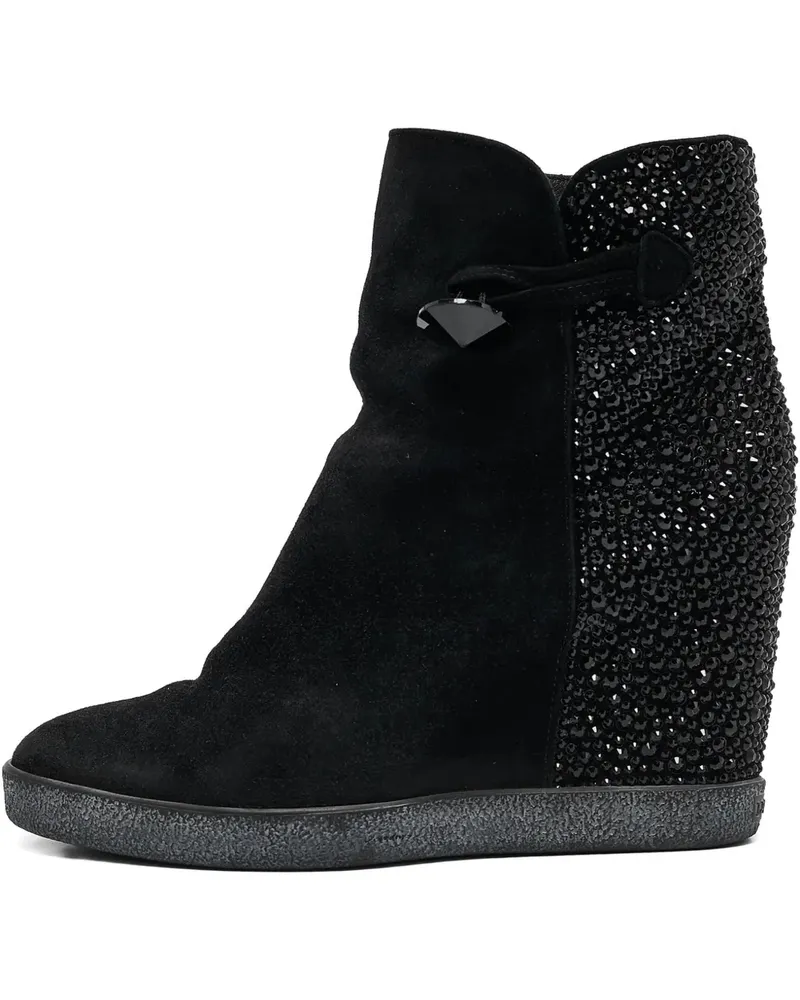 Le Silla Pre-owned Wedge-Stiefel aus Wildleder 90mm - Schwarz Schwarz
