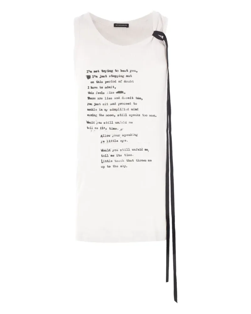 Ann Demeulemeester Seva ""Script"" Tanktop - Weiß Weiß