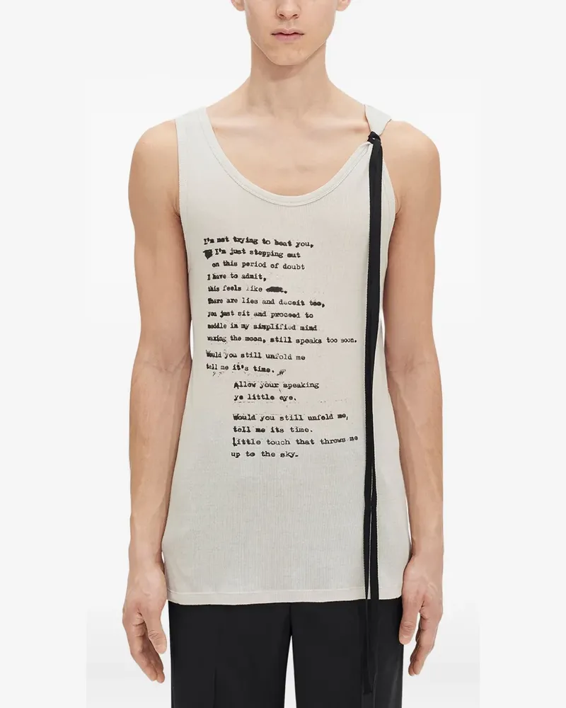 Ann Demeulemeester Seva ""Script"" Tanktop - Weiß Weiß