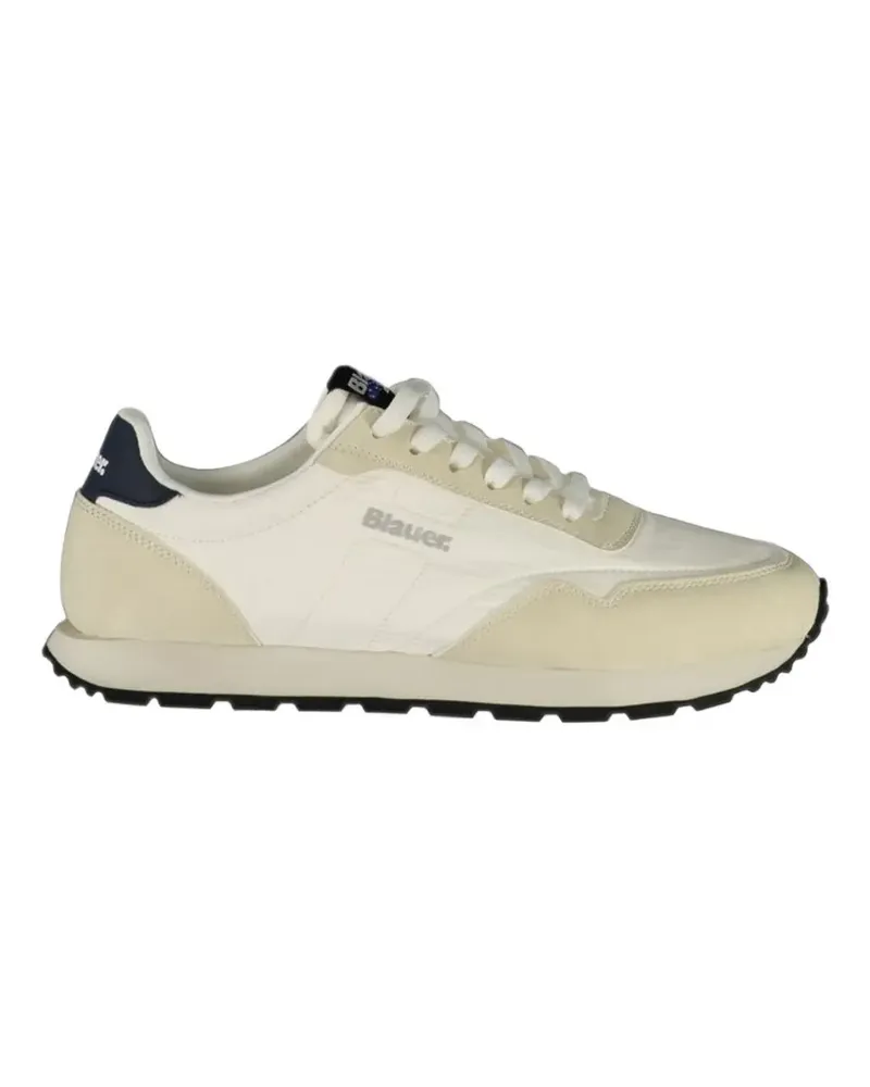 Blauer Falcon Sneakers mit Logo-Print und Einsätzen - Weiß Weiß
