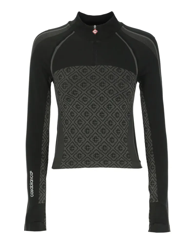 Casablanca Paris seamless monogram-pattern top - Grau Grau