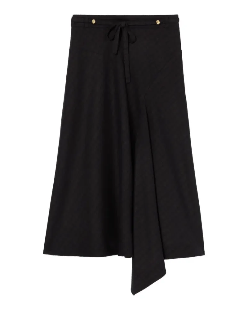 Claudie Pierlot Asymmetrischer Rock mit Karomuster - Schwarz Schwarz