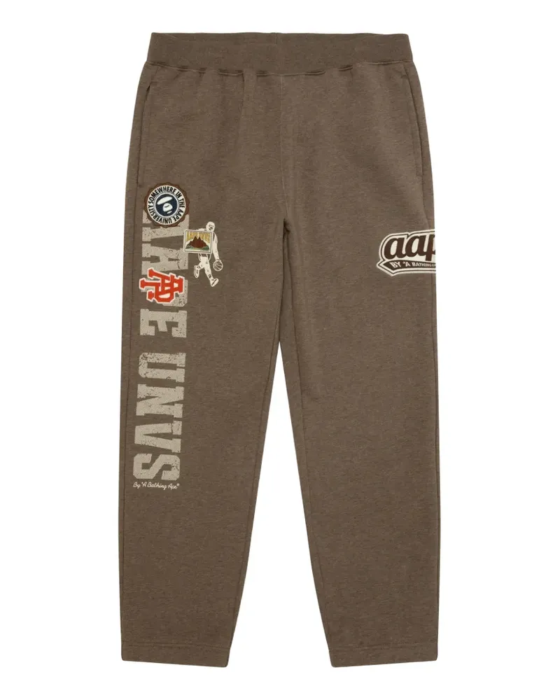 BAPE Jogginghose mit grafischem Patch - Braun Braun