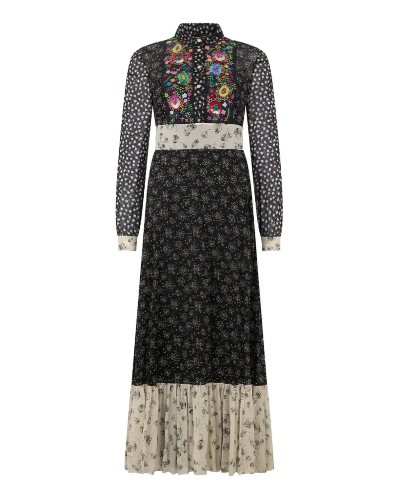 Valentino Garavani Kleid mit Blumenmuster - Schwarz Schwarz