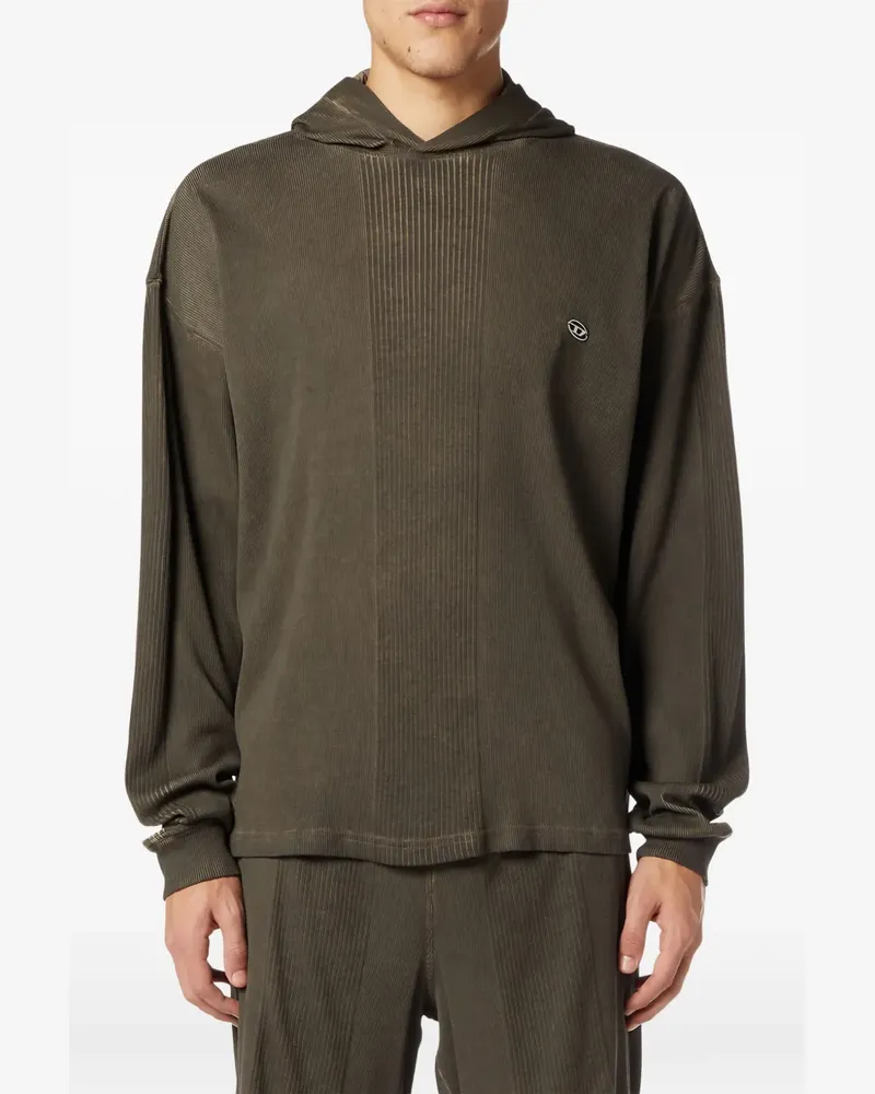Diesel Gerippter Hoodie - Grün Grün