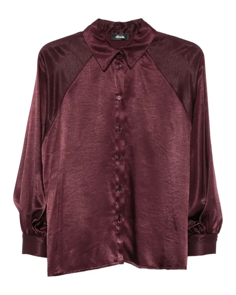Dixie Hemd mit Raglanärmeln und Satinfinish - Rot Rot