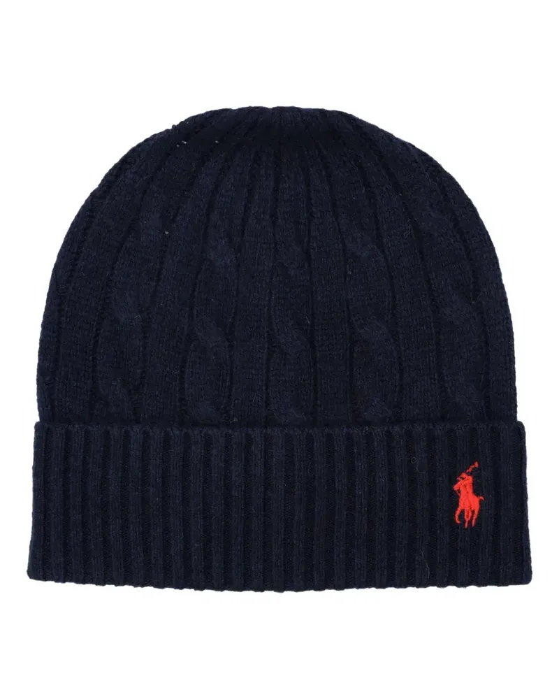 Ralph Lauren Mütze mit Zopfmuster - Blau Blau