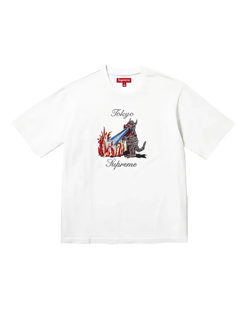 Supreme Being T-Shirt mit Monster-Stickerei - Weiß Weiß