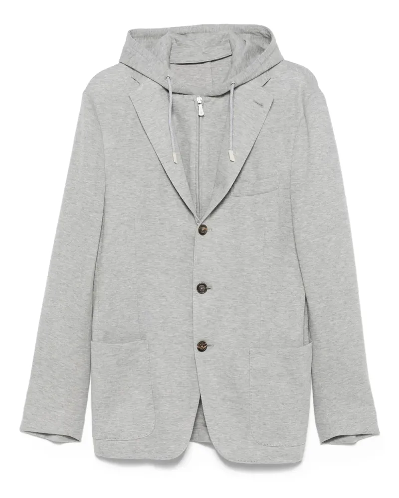 Eleventy Sakko mit Kapuze - Grau Grau
