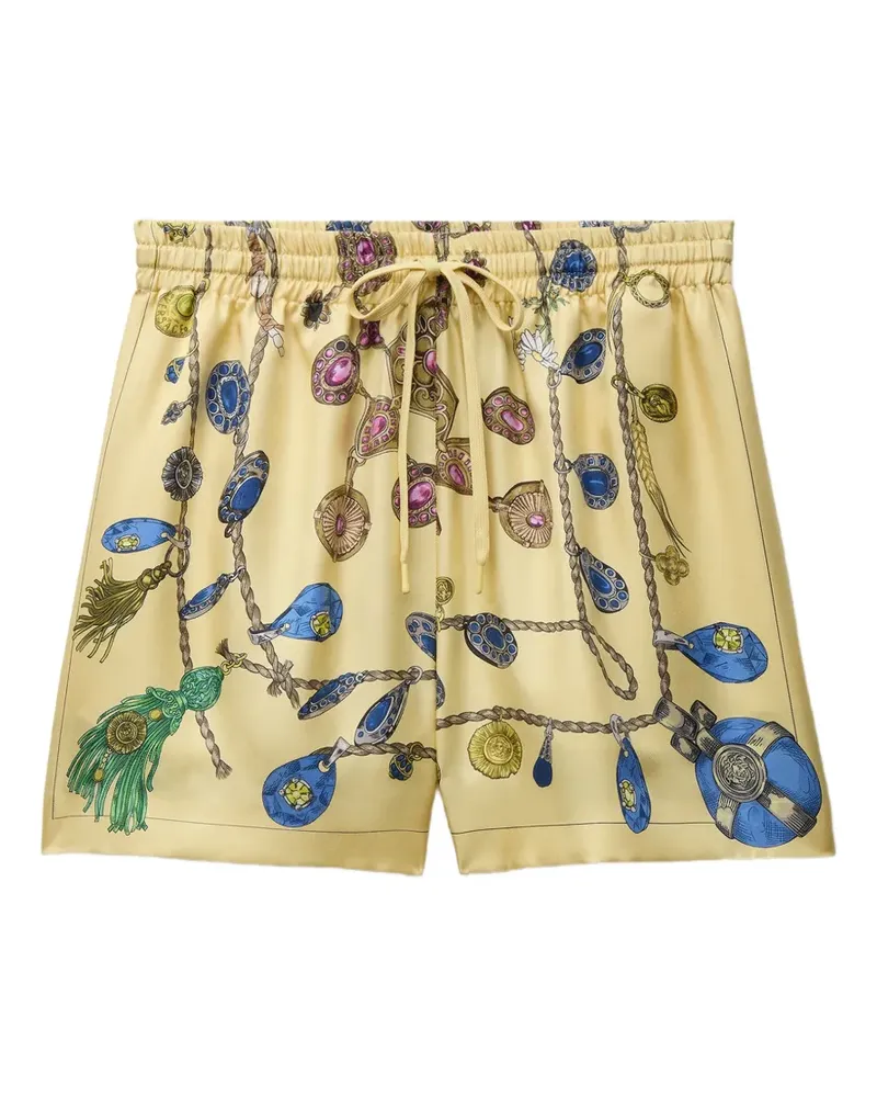 Versace printed silk twill shorts - Gelb Gelb