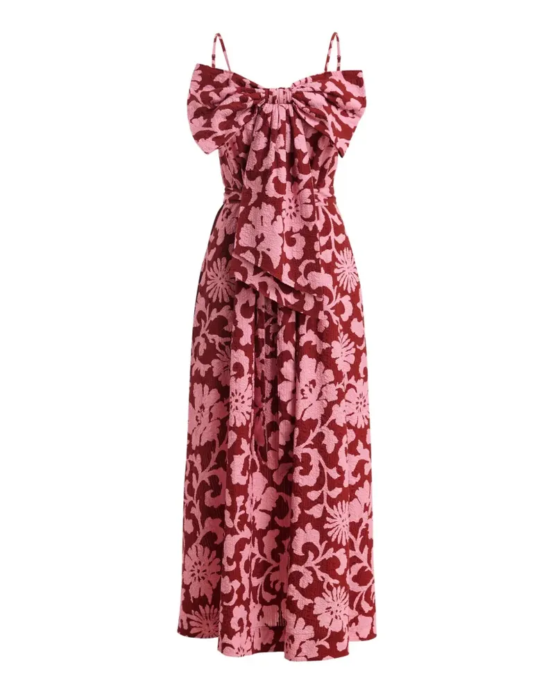 Essentiel floral-print bow-detail dress - Rot Rot