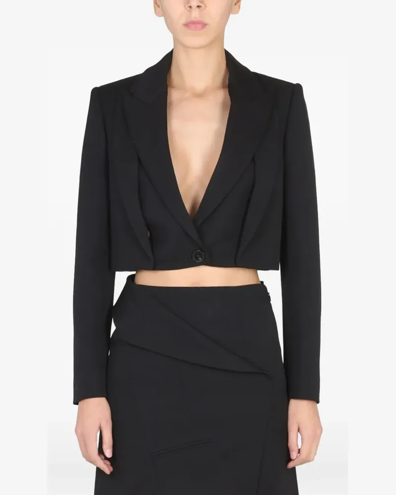 Alexander McQueen cropped blazer - Schwarz Schwarz