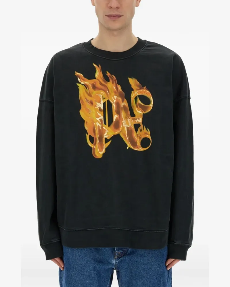Palm Angels Burning monogram sweatshirt - Schwarz Schwarz