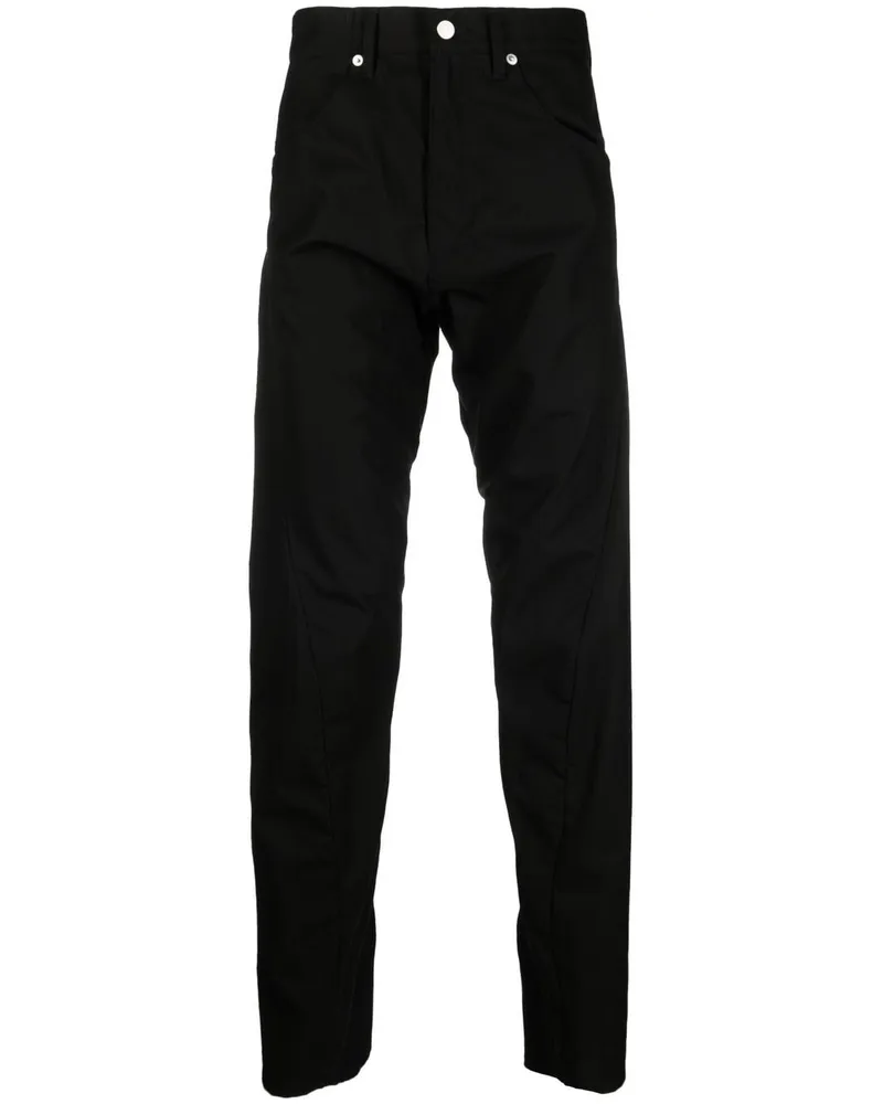 Junya Watanabe Halbhohe Straight-Leg-Hose - Schwarz Schwarz
