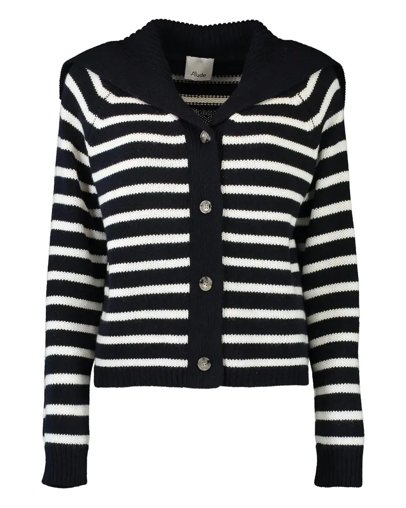 ALLUDE striped buttoned cardigan - Schwarz Schwarz