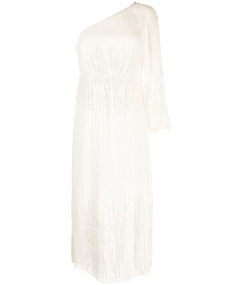 RIXO Asymmetrisches Bradshaw Paillettenkleid - Nude Nude