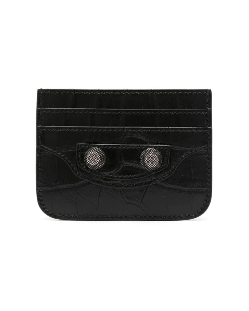 Balenciaga Kartenetui mit Kroko-Optik - Schwarz Schwarz