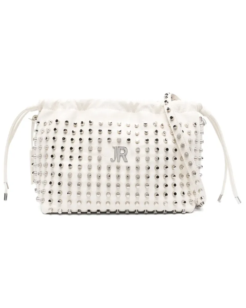 John Richmond Schultertasche mit Nieten - Weiß Weiß