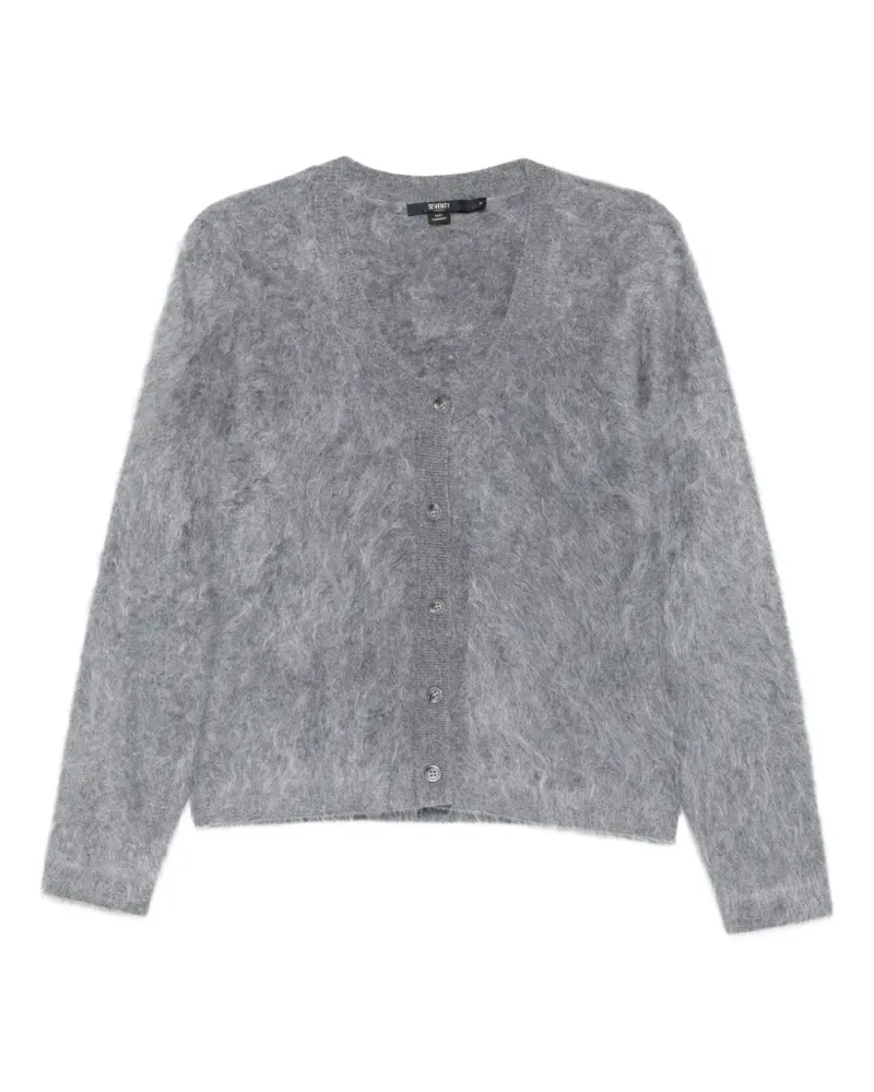Seventy Gebürsteter Cardigan mit V-Ausschnitt - Grau Grau