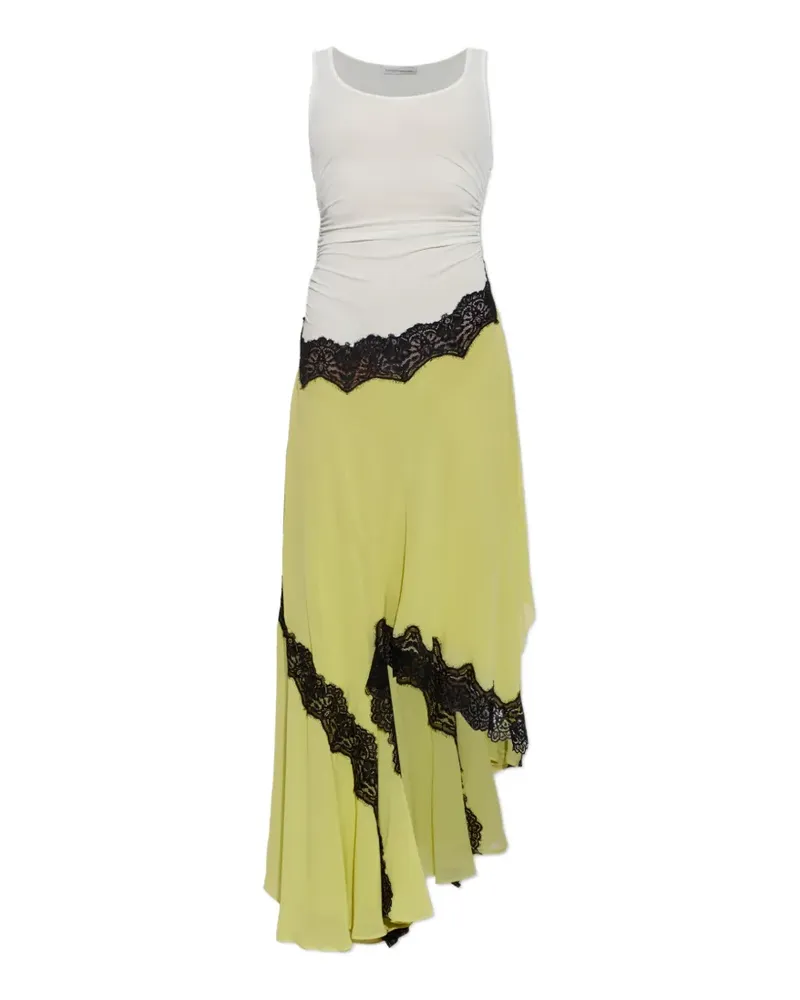 Christopher Esber lace-insert asymmetric-hem tank dress - Gelb Gelb