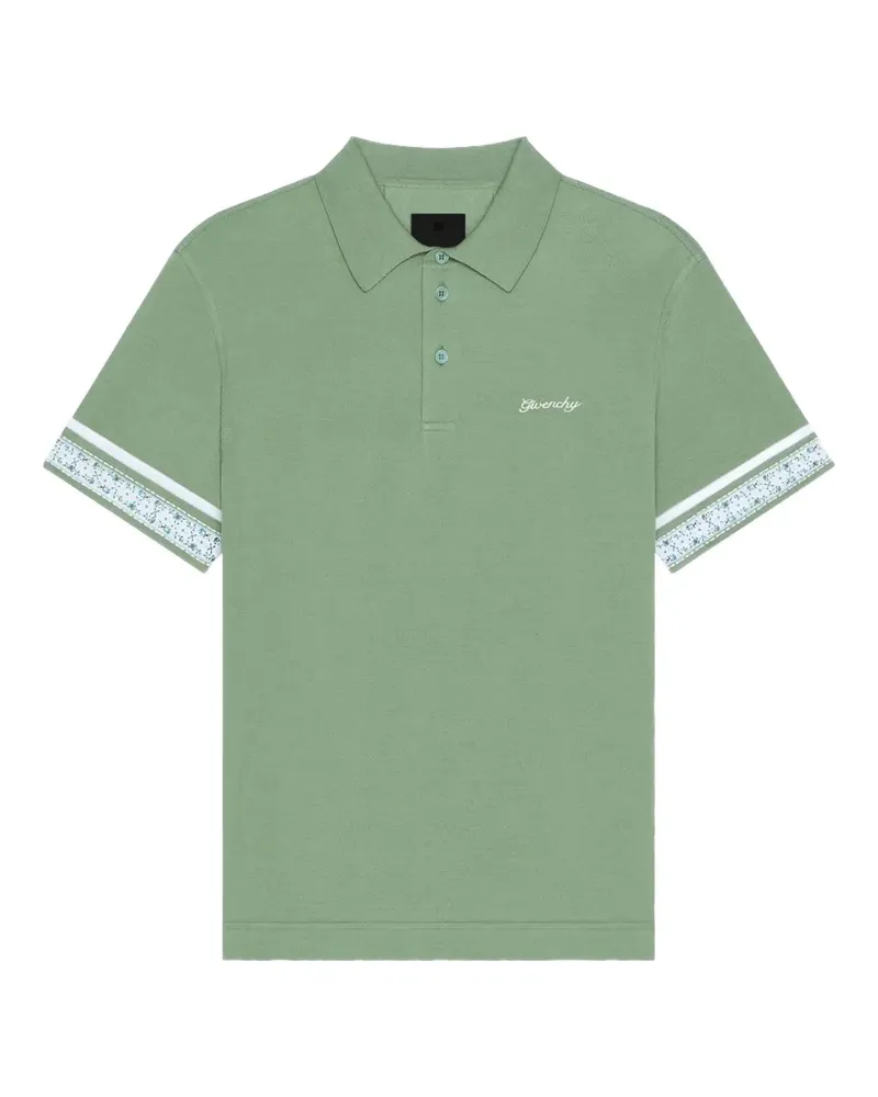 Givenchy Poloshirt mit gemusterten Bündchen - Grün Grün
