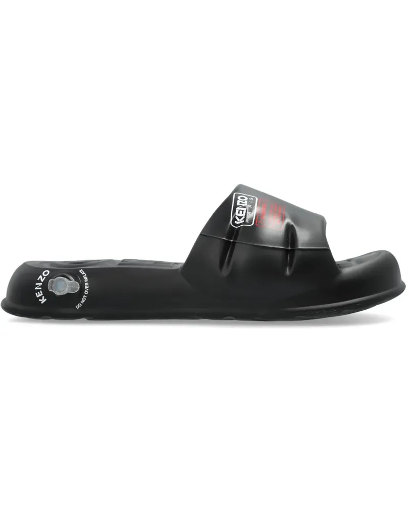 Kenzo Pantoletten mit Logo-Print - Schwarz Schwarz