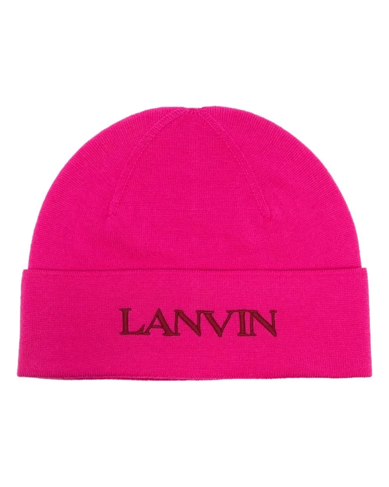 Lanvin Beanie mit Logo-Stickerei Rosa