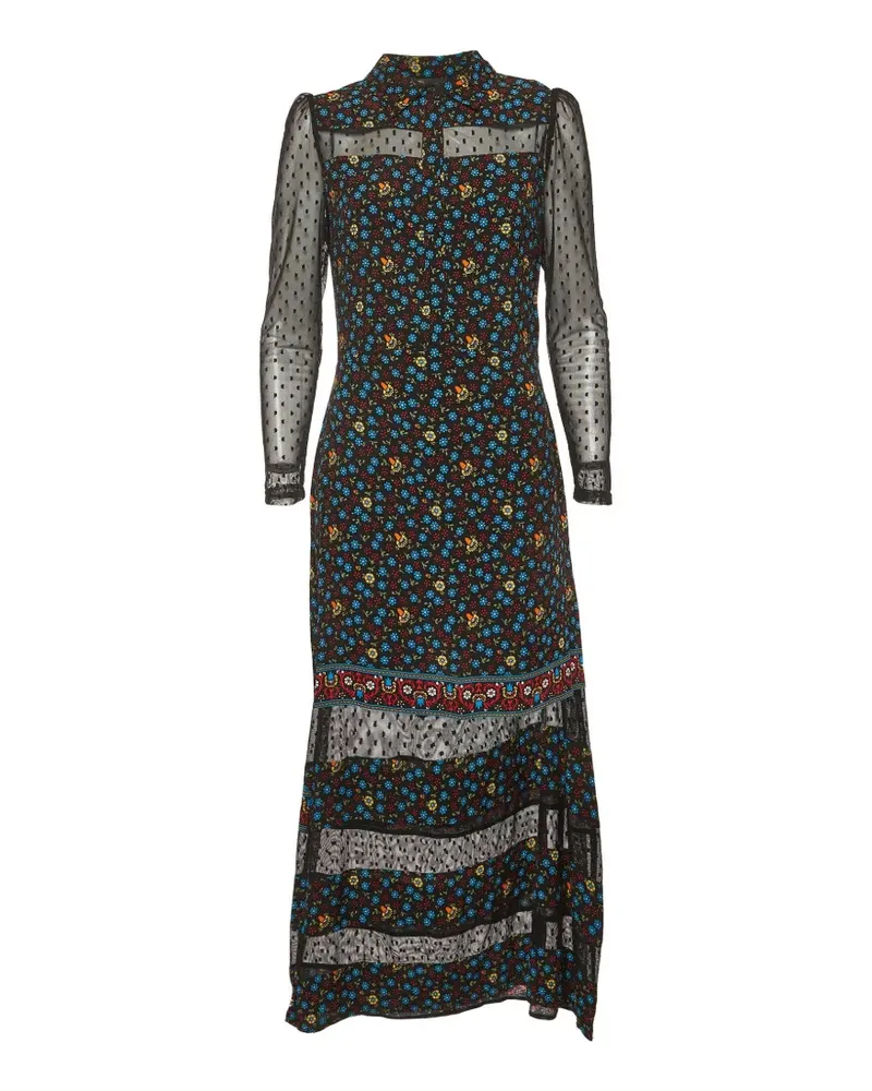 Maje Rezia floral-print maxi dress - Schwarz Schwarz