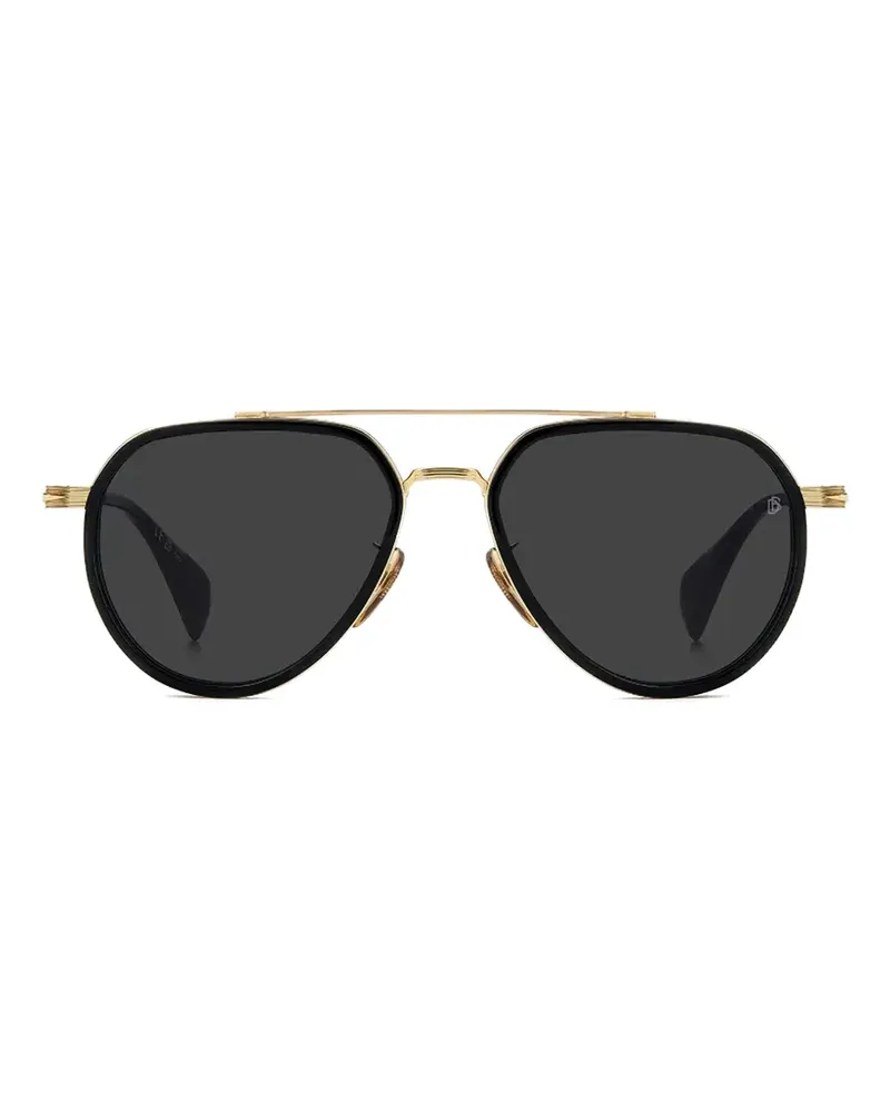 EYEWEAR by DAVID BECKHAM double-bridge aviator-bridge aviator-frame sunglasses - Schwarz Schwarz
