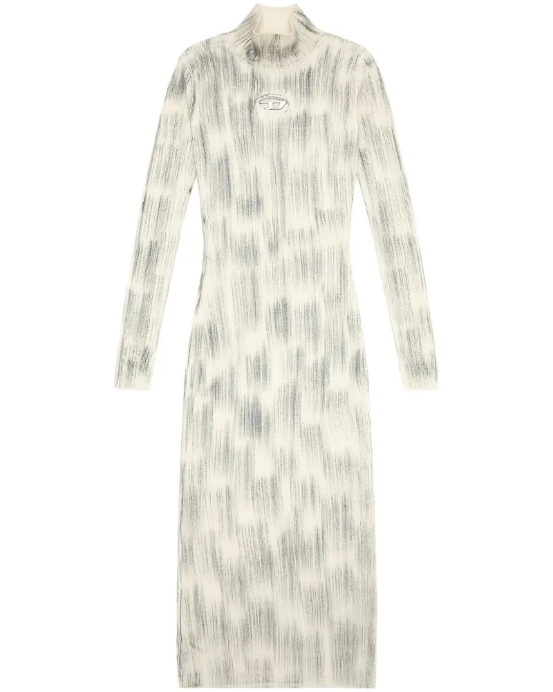 Diesel Geripptes Strickkleid - Weiß Weiß