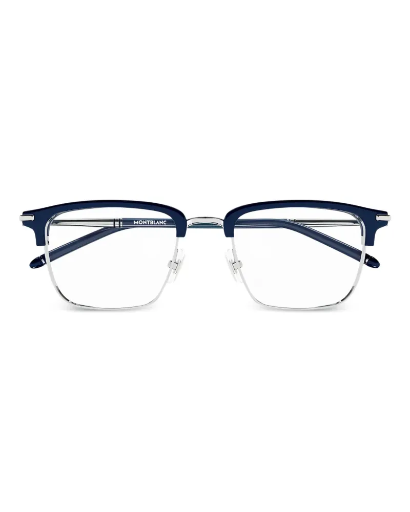 Montblanc Shield Brille mit Brauensteg - Silber Silber