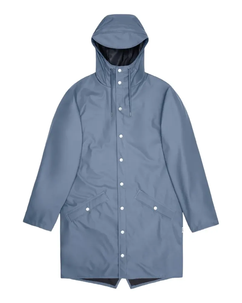 RAINS Kapuzenjacke mit Druckknöpfen - Blau Blau