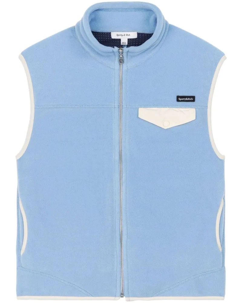 SPORTY & RICH Weste mit Reißverschluss - Blau Blau