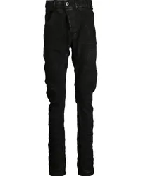 Boris Bidjan Saberi Schmale Baggy-Hose im Distressed-Look Schwarz