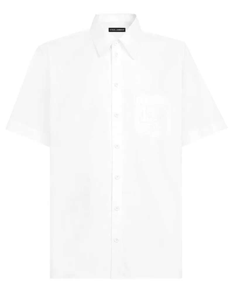 Dolce & Gabbana Hemd mit Logo-Stickerei - Weiß Weiß