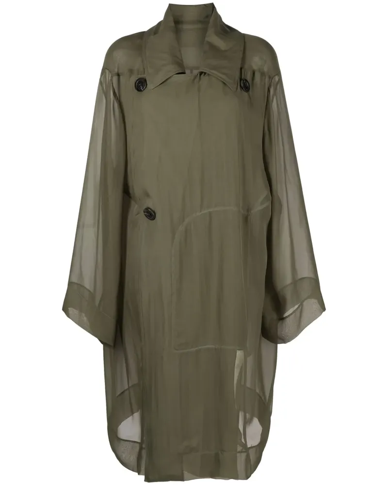 Rick Owens Semi-transparenter Trenchcoat - Grün Grün