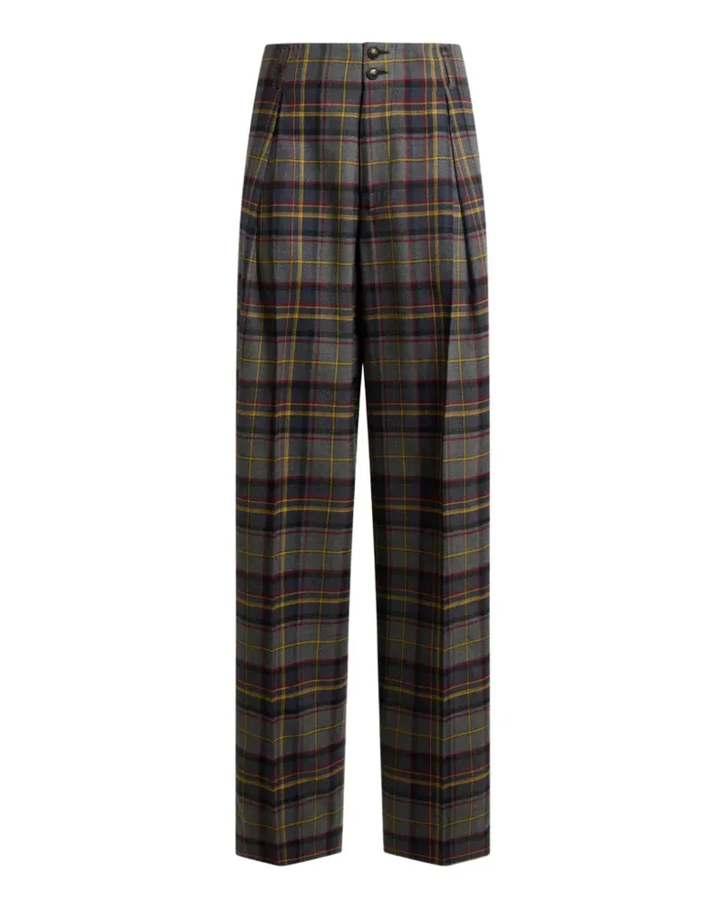 Etro stretch wool trousers with check motif - Grau Grau