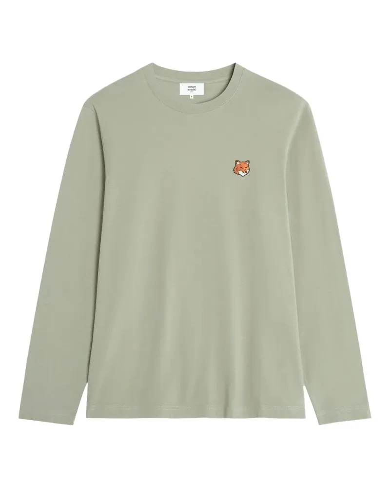 Kitsuné Langarmshirt mit Fuchskopf - Grün Grün
