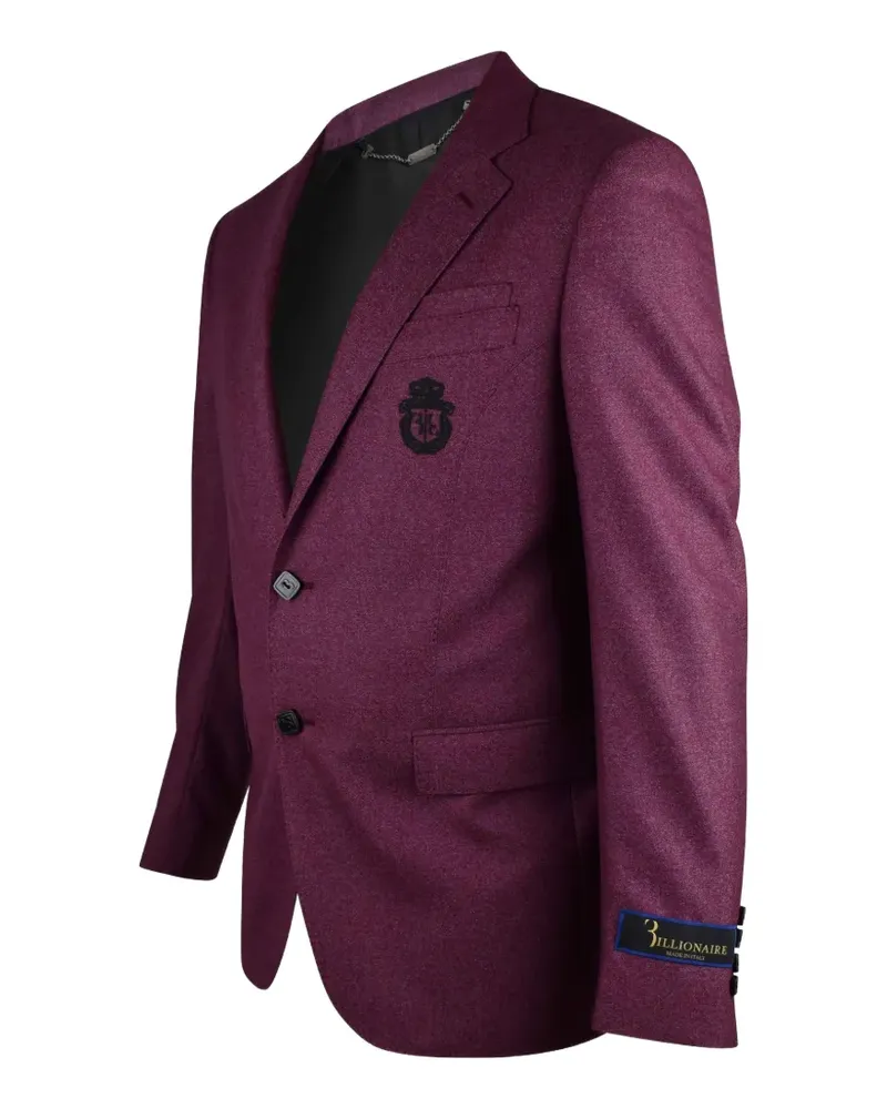 Billionaire logo-embroidered blazer - Rosa Rosa