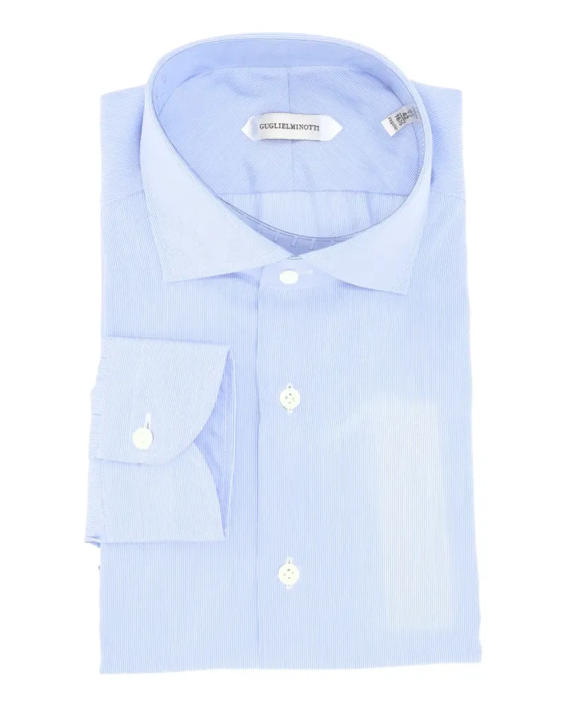 GUGLIELMINOTTI vertical-stripe spread-collar shirt - Blau Blau