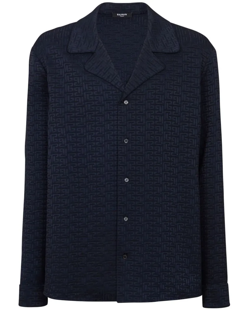 Balmain Pyjama-Hemd aus PB Labyrinth-Jacquard - Blau Blau