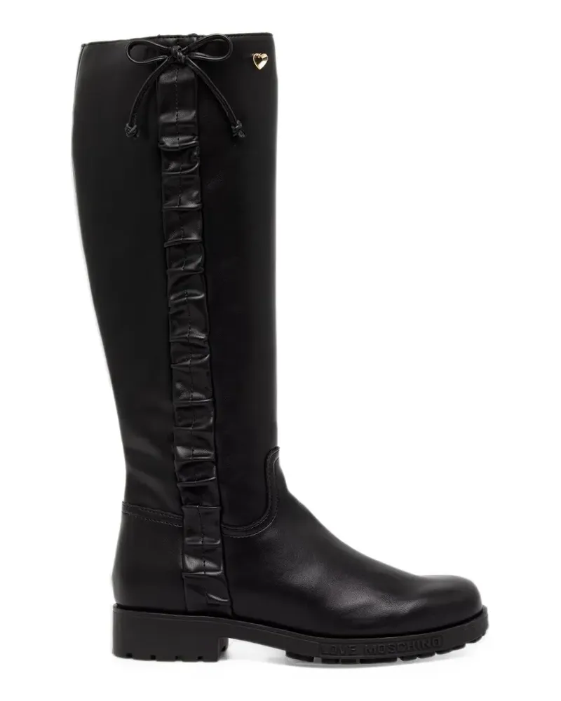 Moschino bow-detail knee-high boots - Schwarz Schwarz