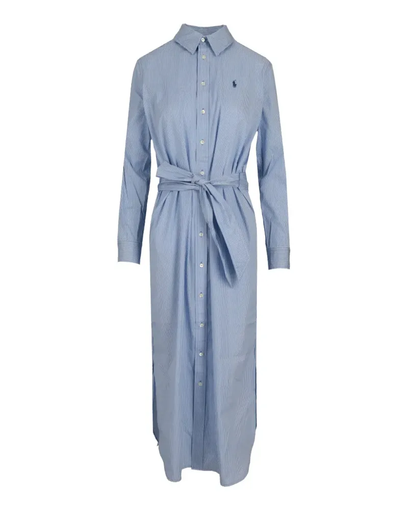 Ralph Lauren vertical-stripe belted shirt dress - Blau Blau