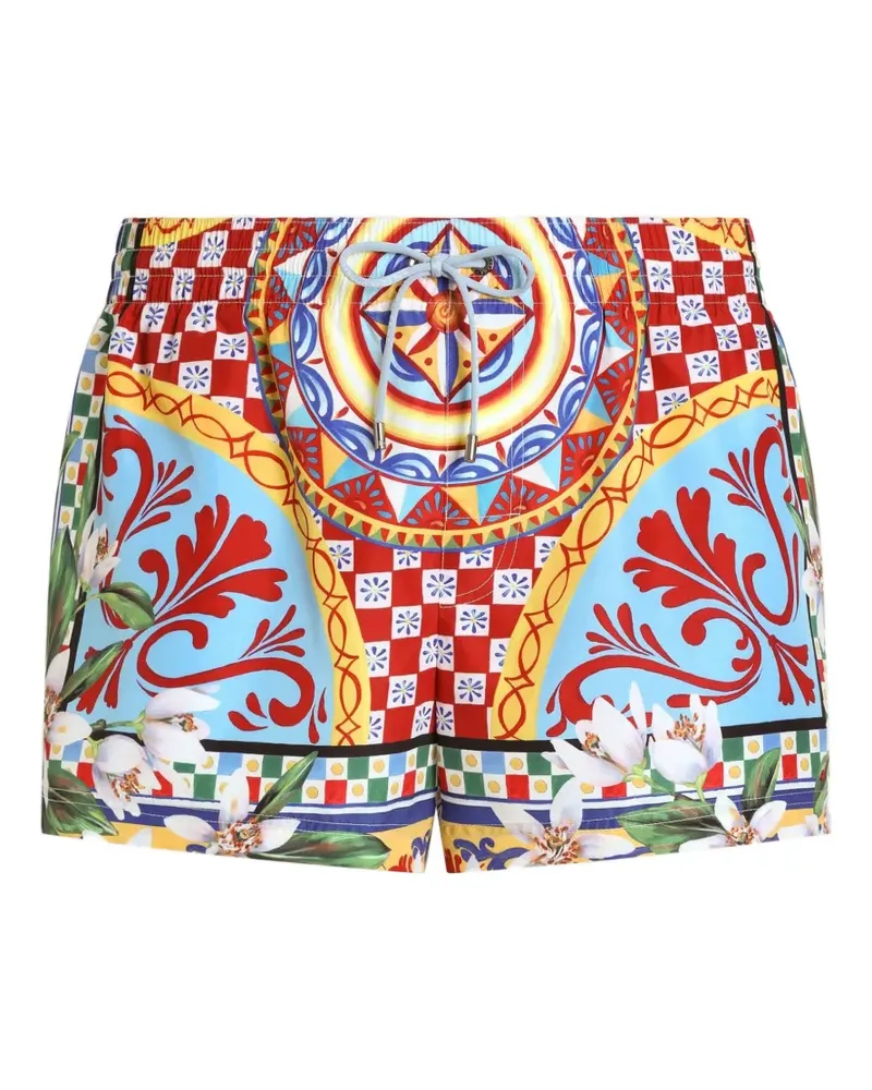 Dolce & Gabbana Carretto-print swim boxer shorts - Blau Blau