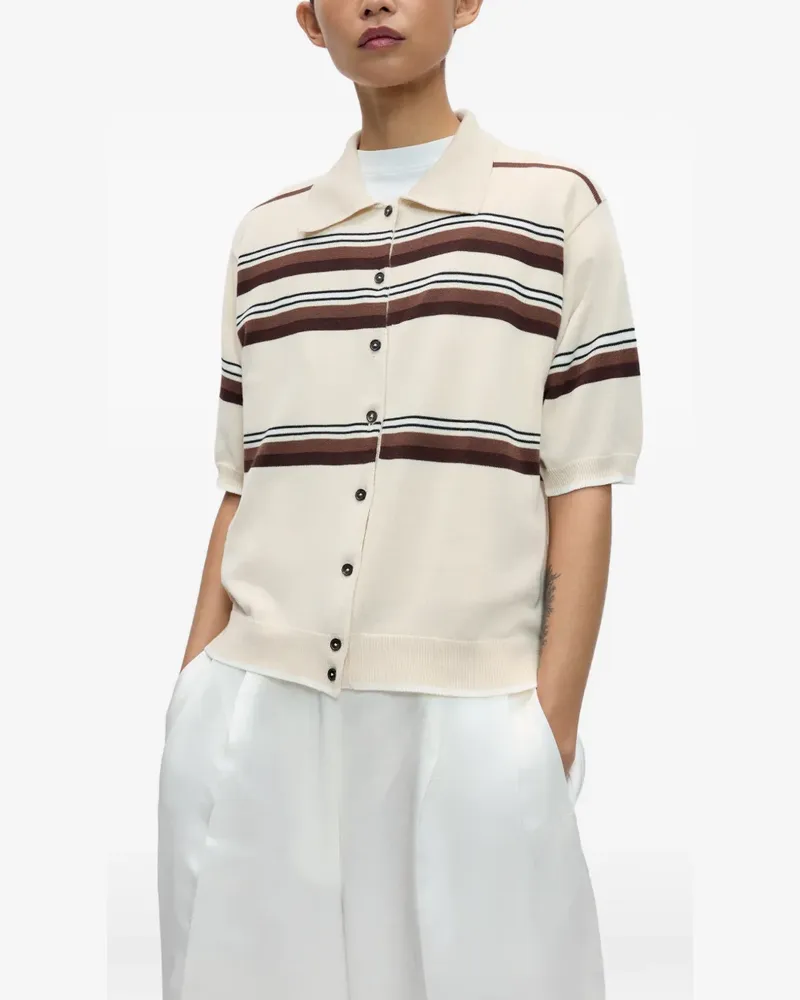 CORDERA Gestreiftes Poloshirt - Nude Nude